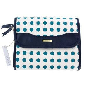 Navy Polka Dot Cosmetic Bag by Brown & Co